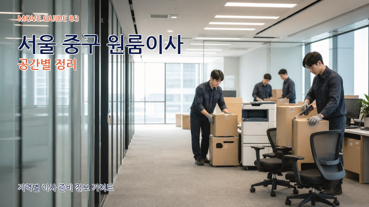 서울 중구 원룸이사 공간별 정리