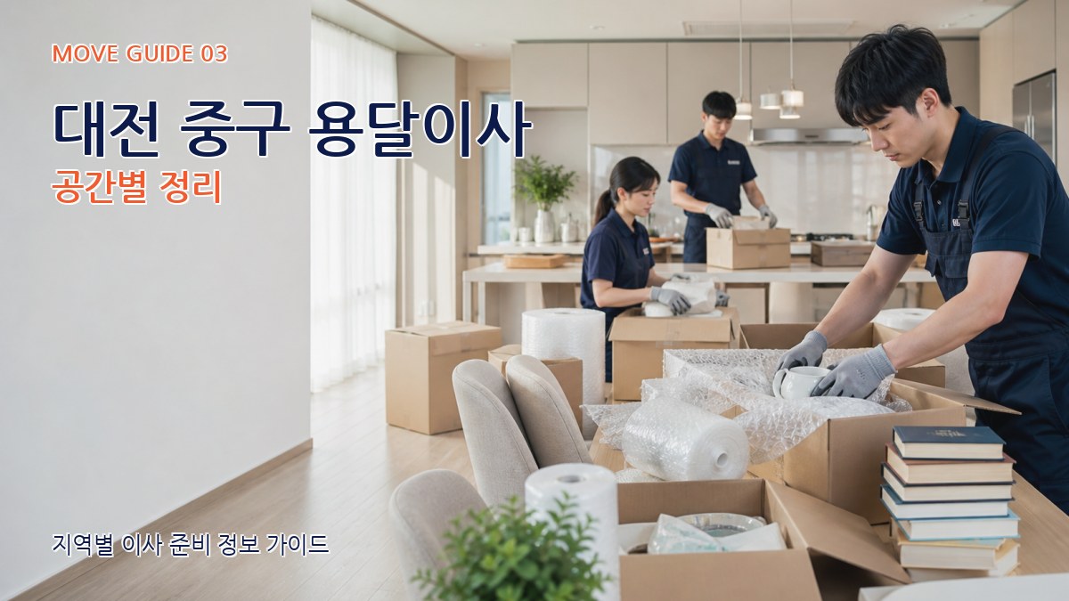대전 중구 용달이사 공간별 정리