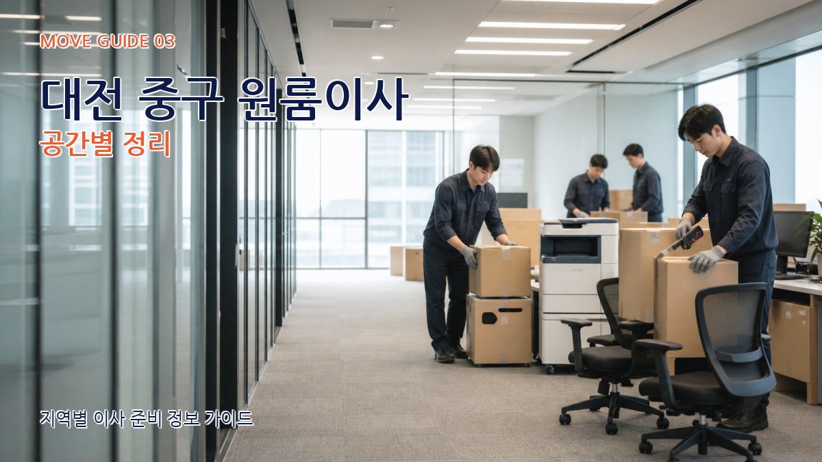 대전 중구 원룸이사 공간별 정리