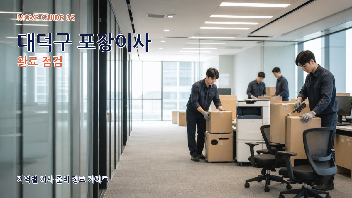 대덕구 포장이사 완료 점검