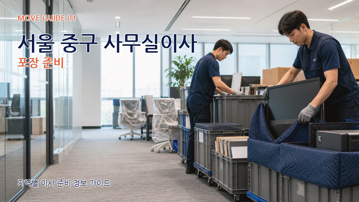 서울 중구 사무실이사 포장 준비