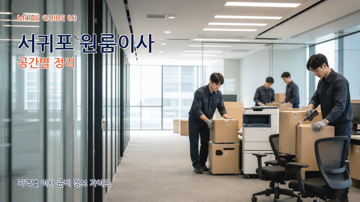 서귀포 원룸이사 공간별 정리