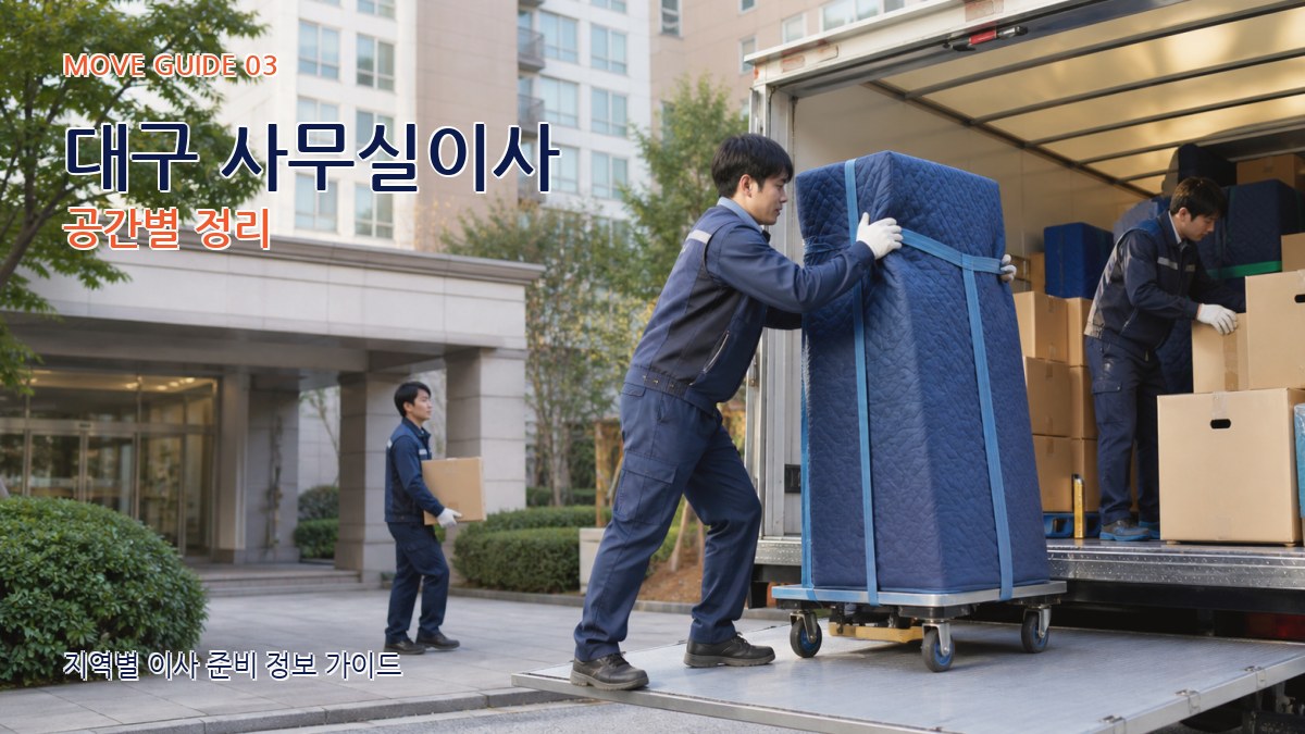 대구 사무실이사 공간별 정리