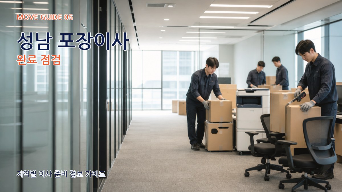 성남 포장이사 완료 점검