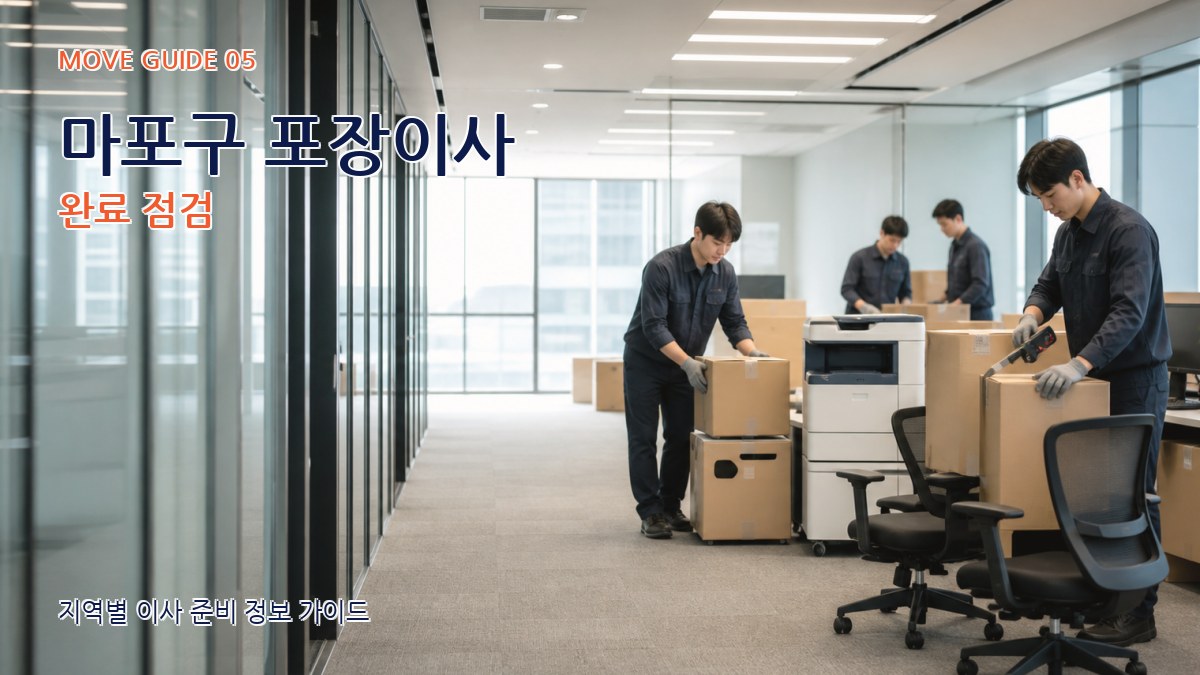 마포구 포장이사 완료 점검