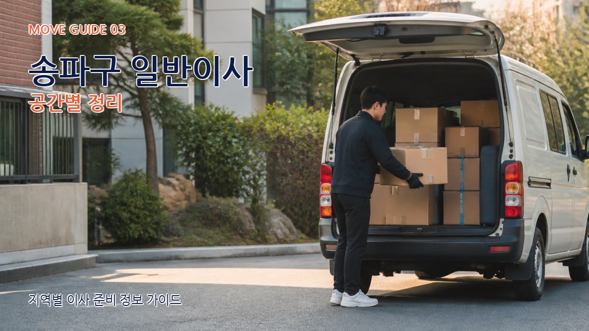 송파구 일반이사 공간별 정리