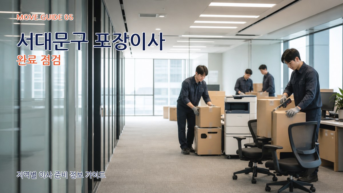 서대문구 포장이사 완료 점검