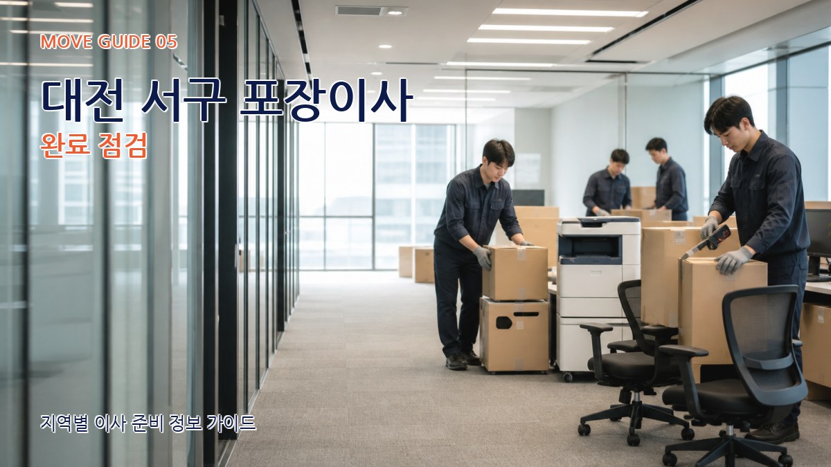 대전 서구 포장이사 완료 점검