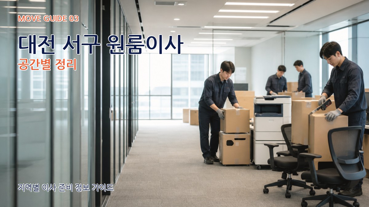 대전 서구 원룸이사 공간별 정리