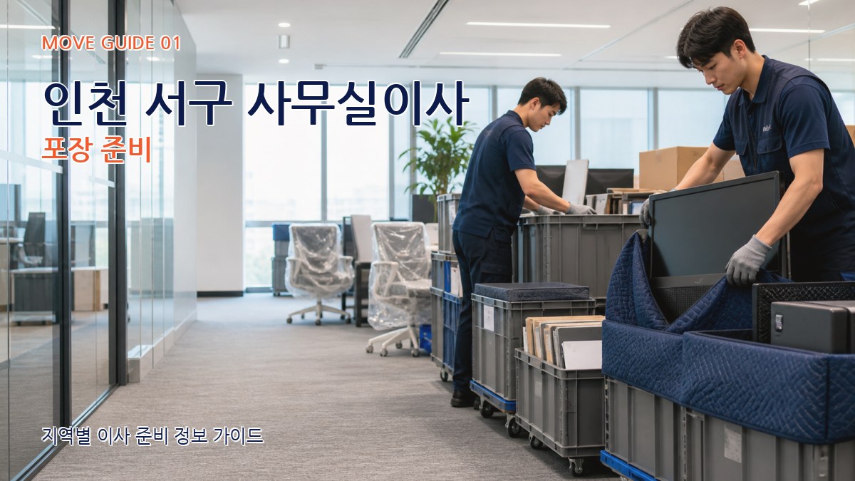 인천 서구 사무실이사 포장 준비