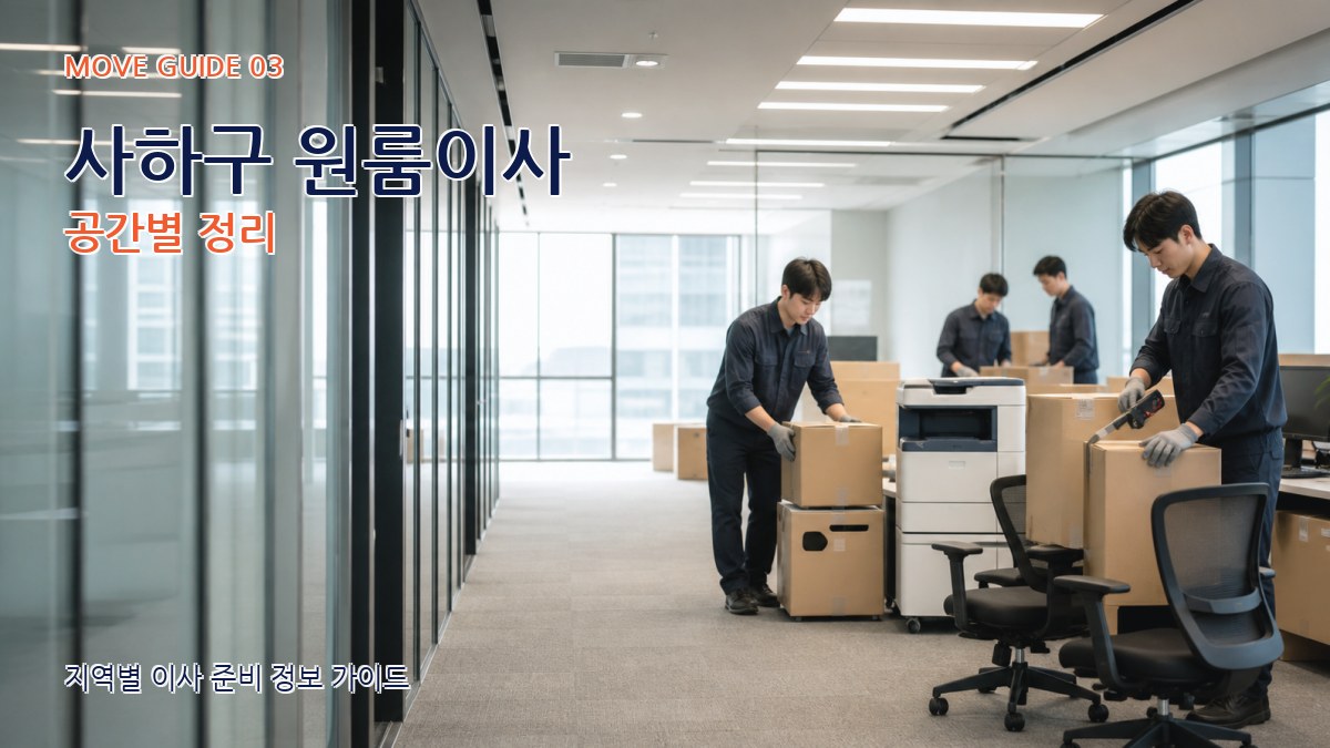 사하구 원룸이사 공간별 정리