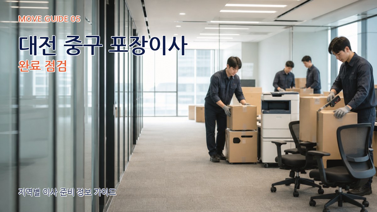 대전 중구 포장이사 완료 점검